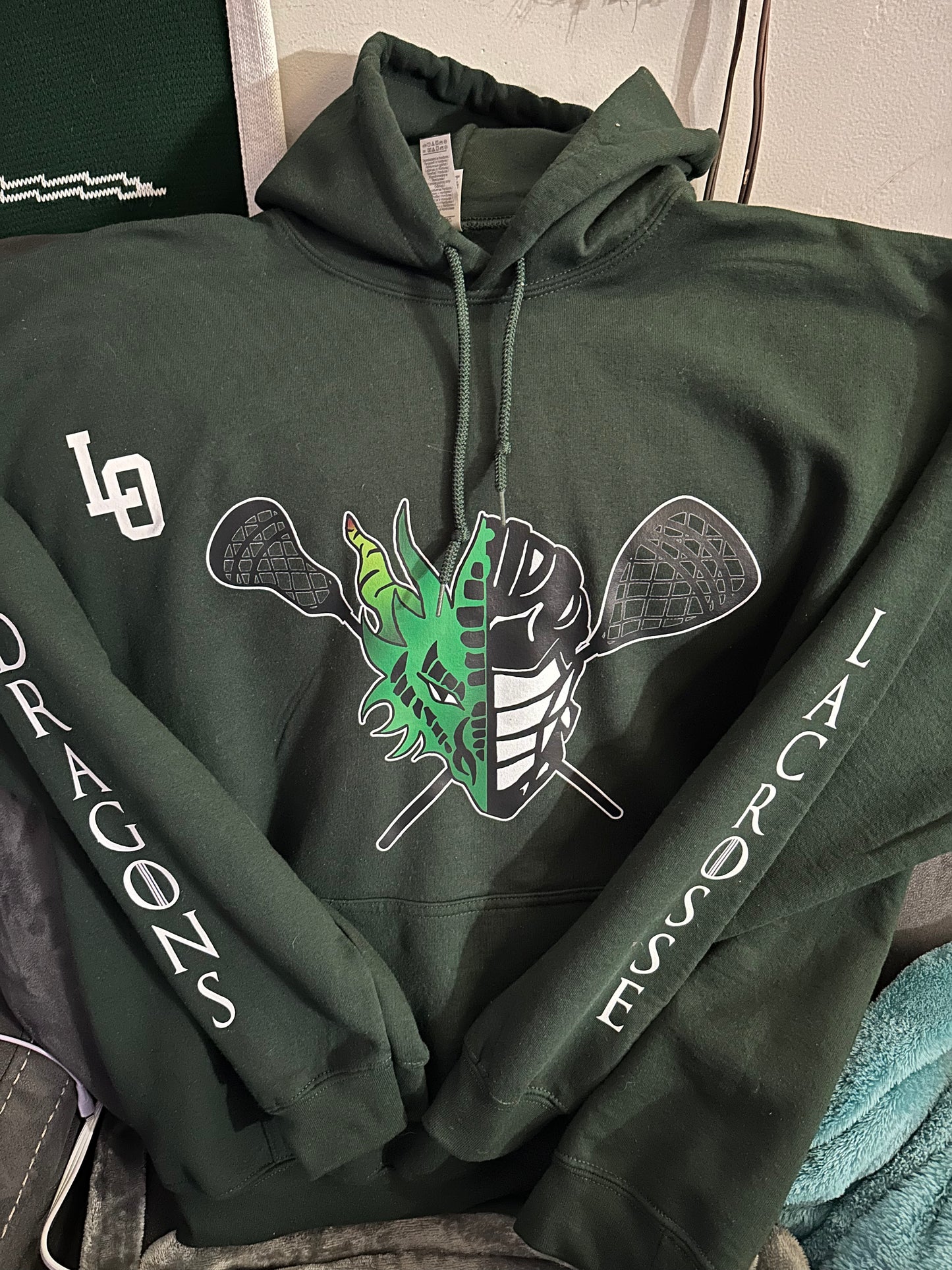 Dragons Lacrosse Hoodie Color Logo