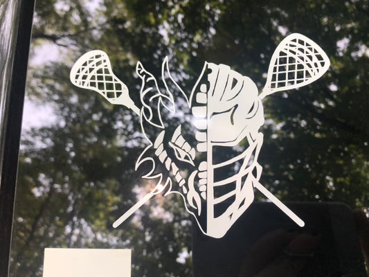 Dragons Lacrosse 4" White Vinyl Decal